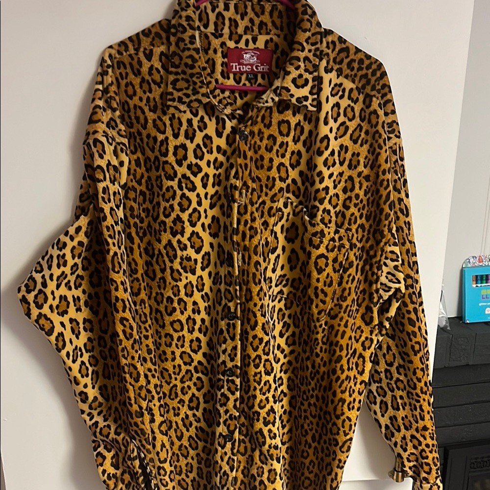True Grit Leopard Print Button-Up Shirt